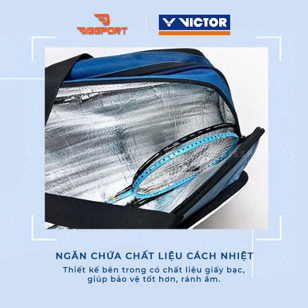 Túi Cầu Lông Victor 5615 BV Be Xanh Chính Hãng - Thiết Kế Hiện Đại, Sức Chứa Rộng Rãi - Bền Bỉ - Tiện Lợi - Nhẹ